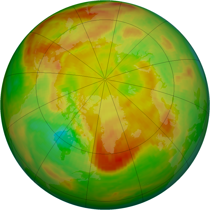 Arctic ozone map for 13 May 1989